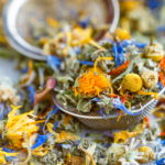 Herbs and flowers for herbal tea